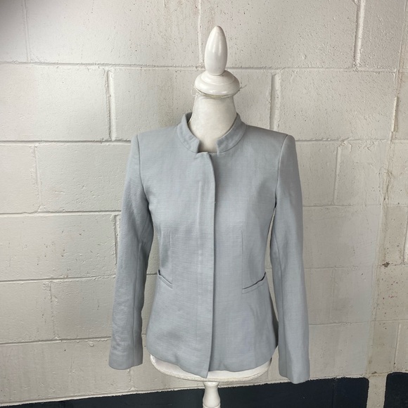 Womens Lafayette 148 New York Blazer Size 2 Blue Zip Up Career. - Picture 2 of 7